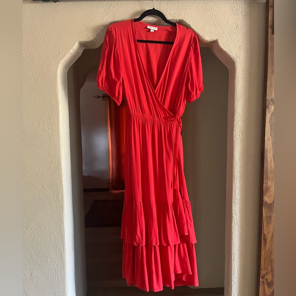 Beautiful Red Rose Wrap Dress 🌹